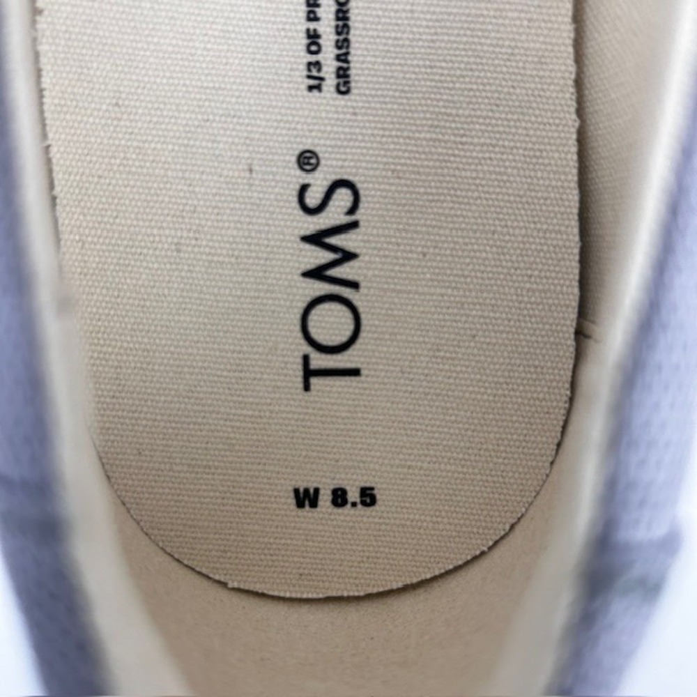 TOMS Alpargata Midform Drizzle Grey Canvas Platform Slip On Shoes 8.5 - Picture 6 of 10